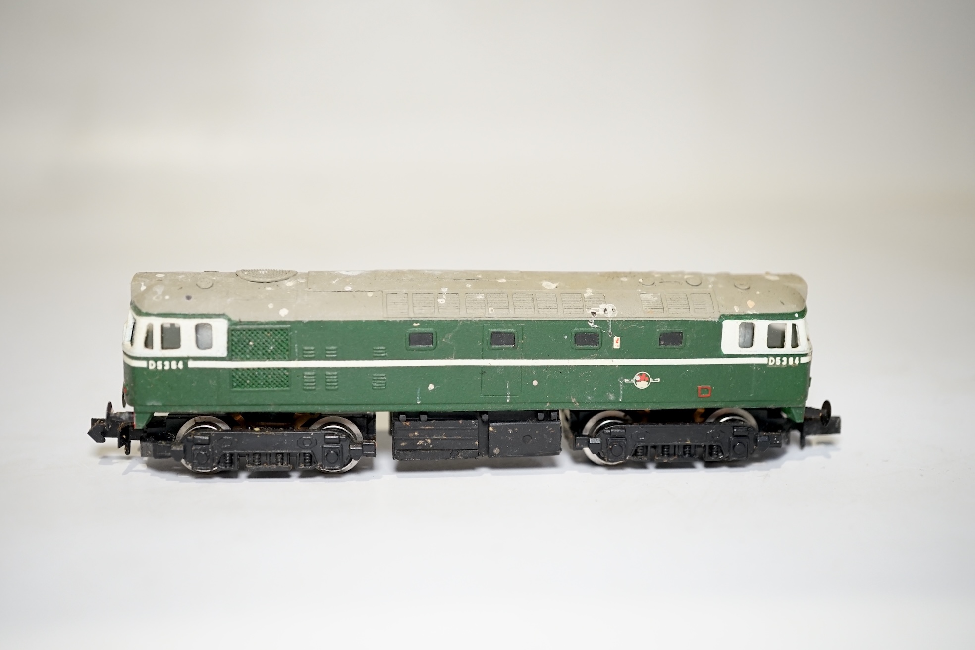 Four boxed Silver Fox Models N gauge BR Bo-Bo diesel locomotives - two Class 24 locos; one in dark green livery, D5102, and one in red and grey, 97 201, and two Class 27 locos; both in dark green livery, D5364 and 27 037